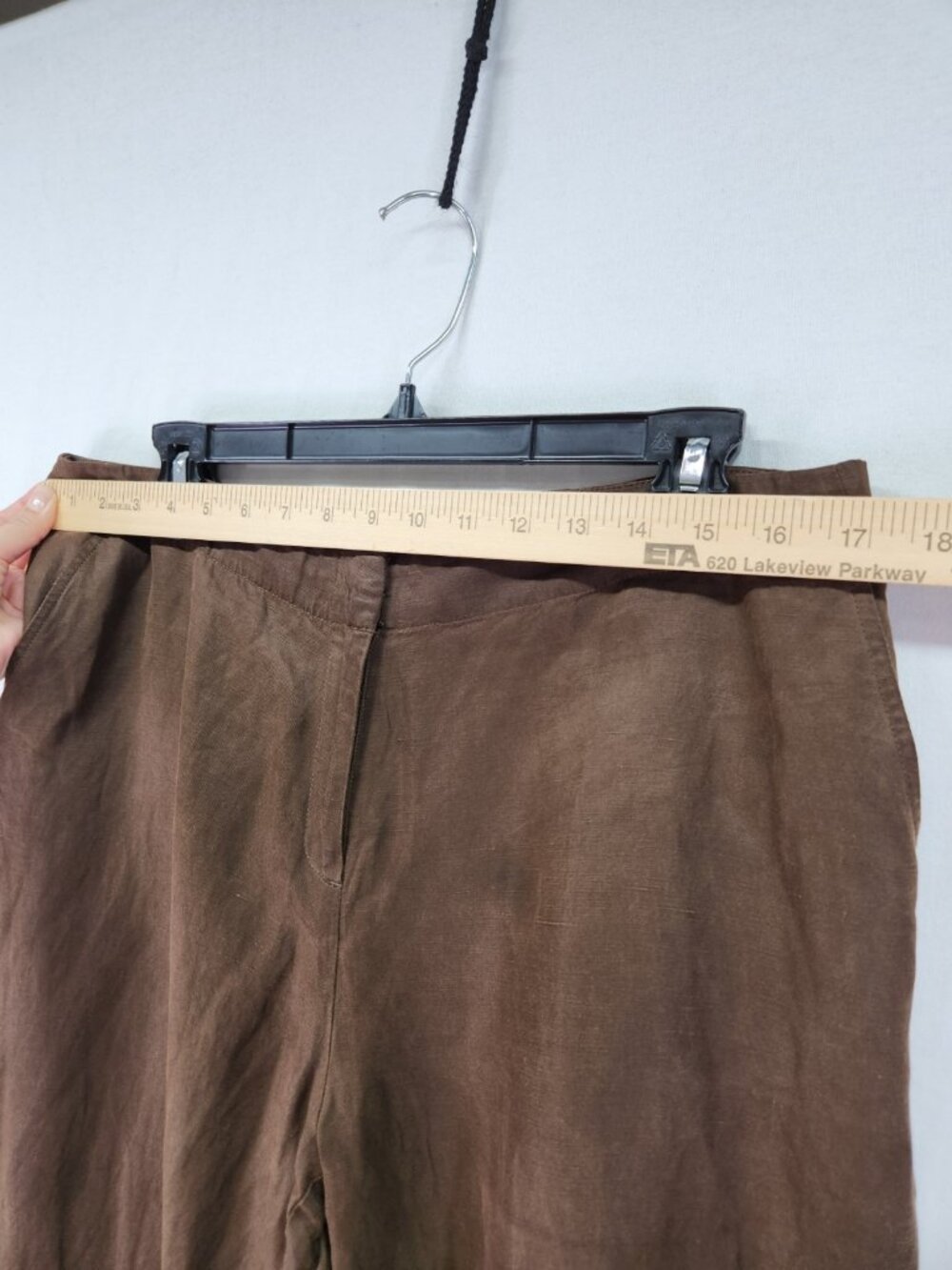 J. Jill Wide Leg Women's Size 12 34x32 Silk/Linen Pants Pockets Neutral - Picture 4 of 15